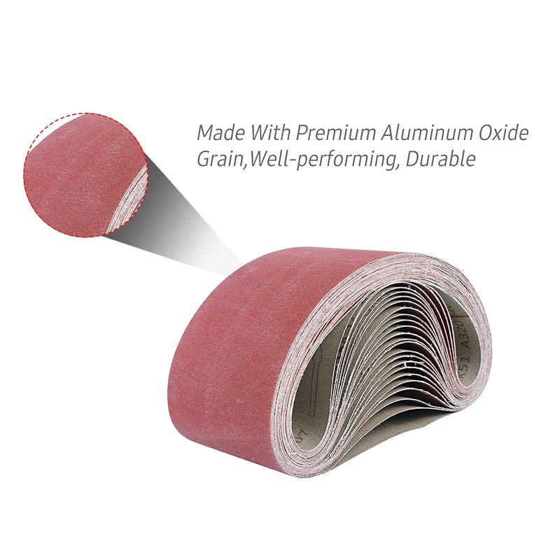 SIUKE Abrasive Belt, 30 * 380mm Sanding Belts (1.18x14.96 inch) 10Pcs Belts (60/60/80/120/240/320/400/600/800/1000 Grits, One for Each Type) for Home Use Mini Belt Sander, Brown - Image 3